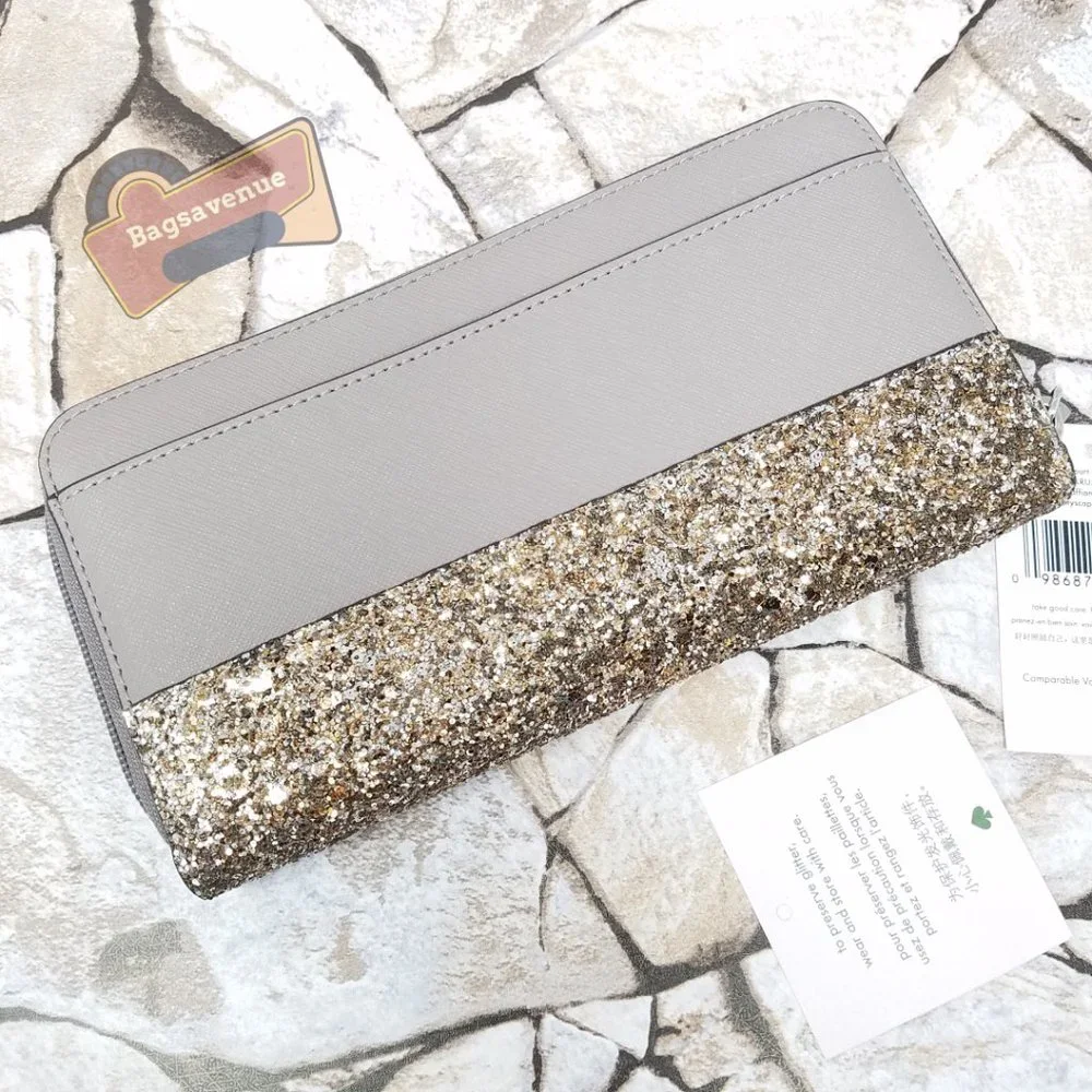 #bagsavenue pvc saffiano greta court neda Grey wallet cityscape Kate Spade - Picture 6 of 10